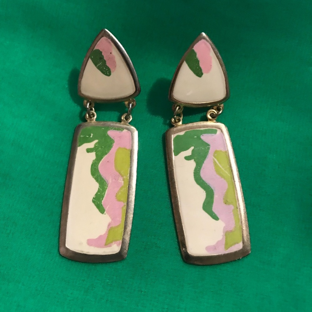 Vintage abstract dangle earrings